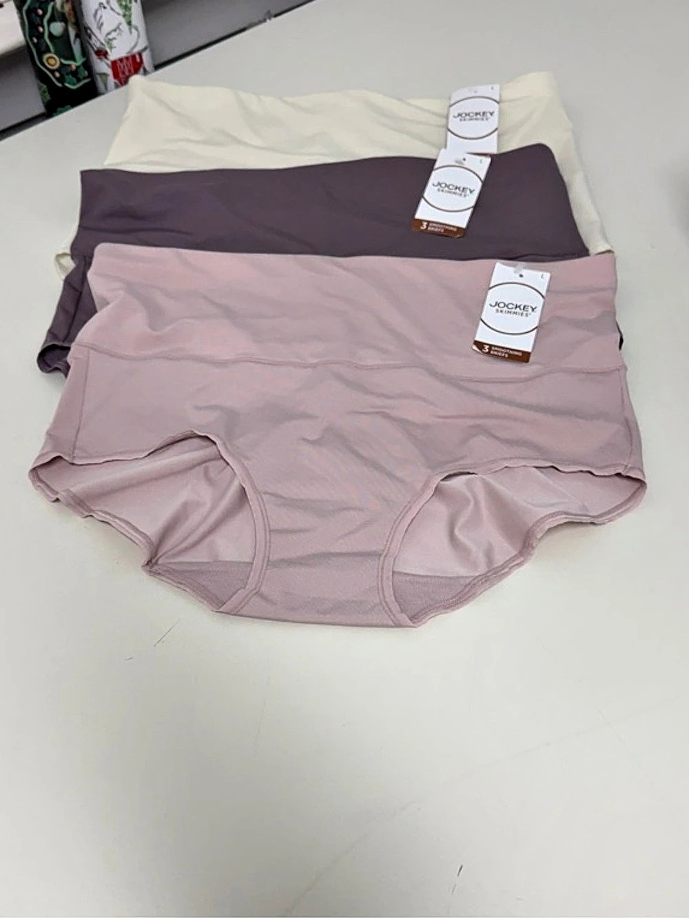 Jockey Skimmies 360 Tummy Smoothing Brief 3-Pack Panties in Pink, Cream & Purple